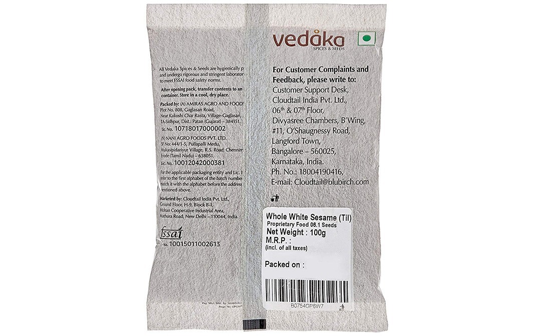 Vedaka White Sesame (Til)    Pack  100 grams